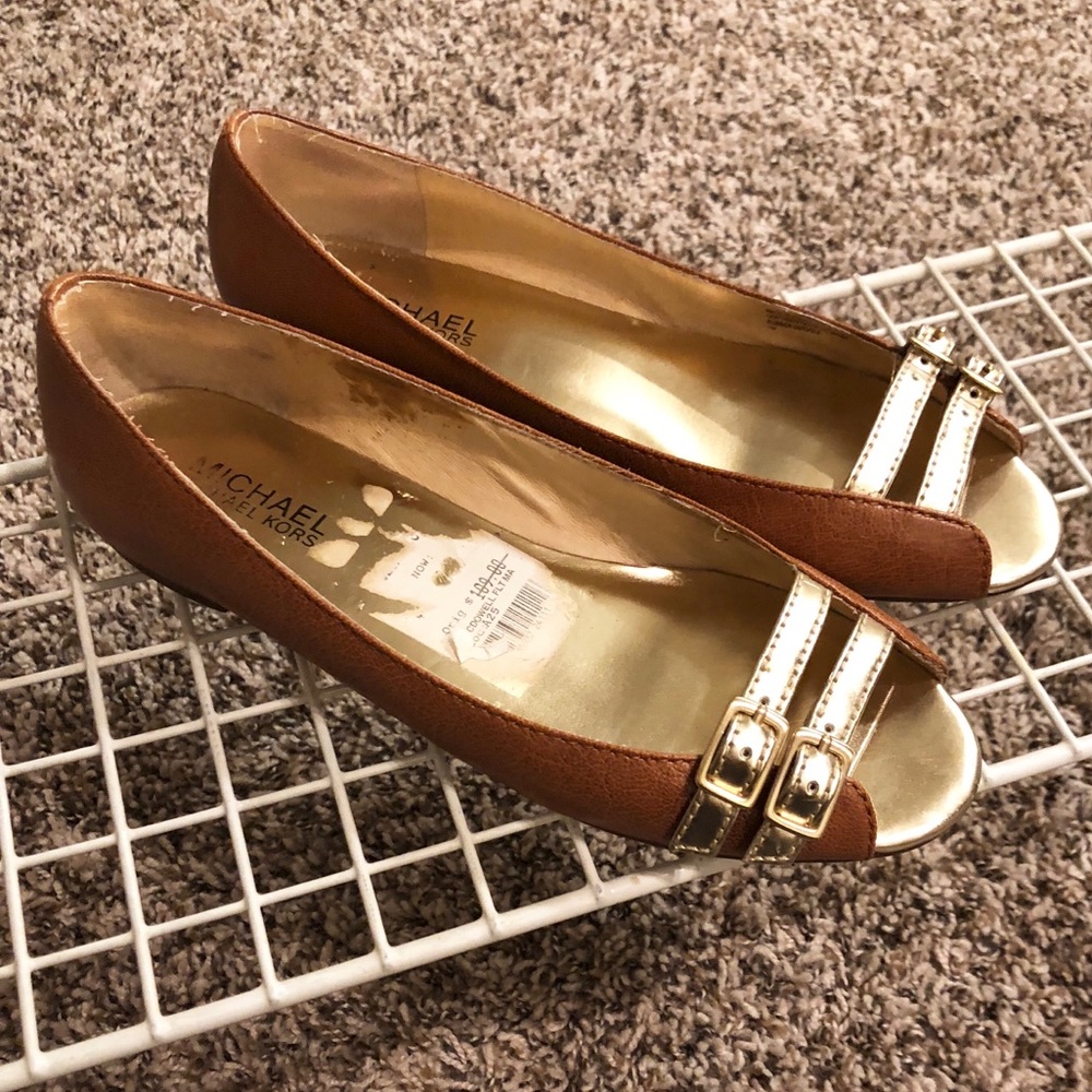 Michael Kors peep toe ballet flats